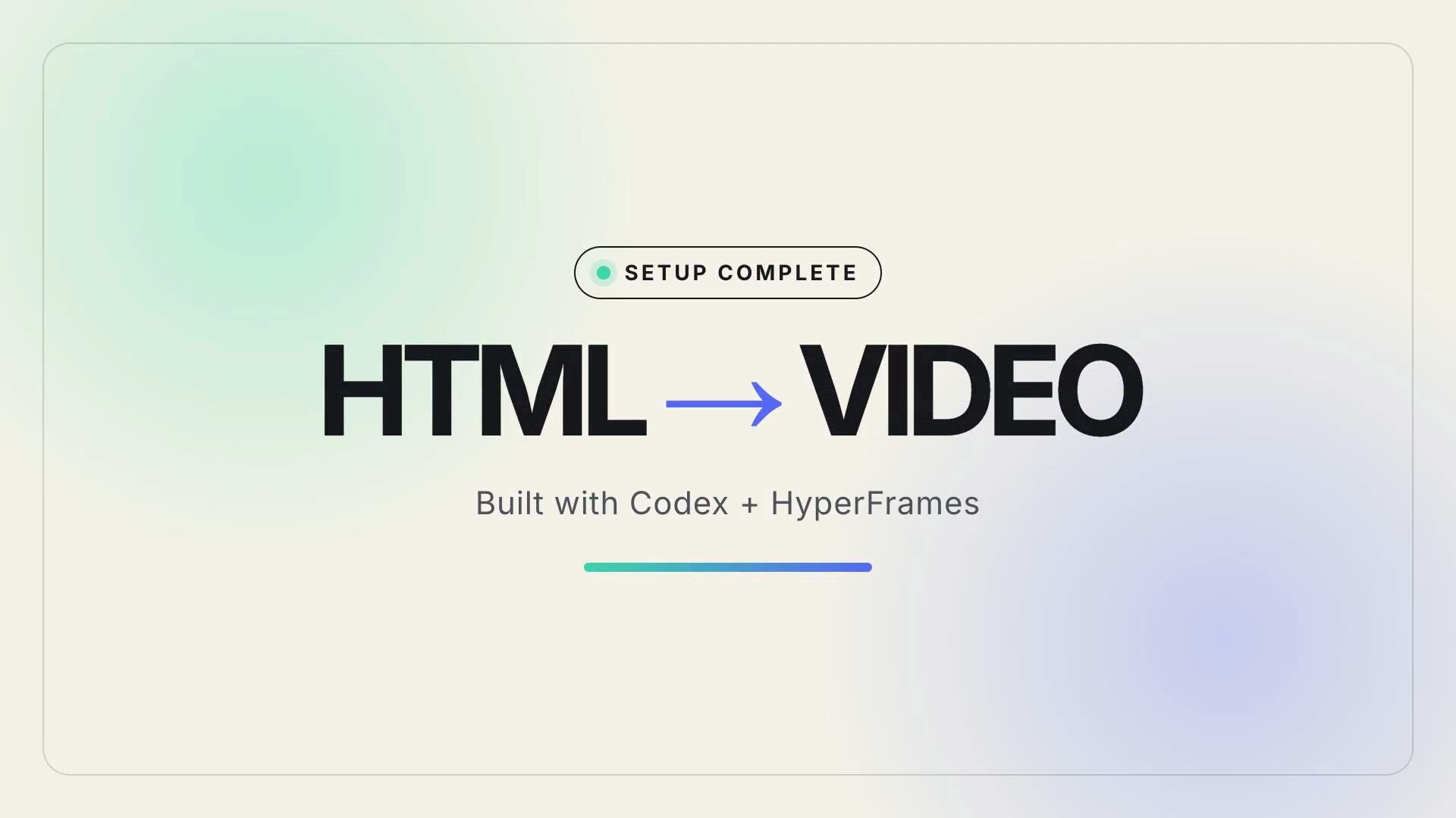 HyperFramesで作成した5秒動画のフレーム