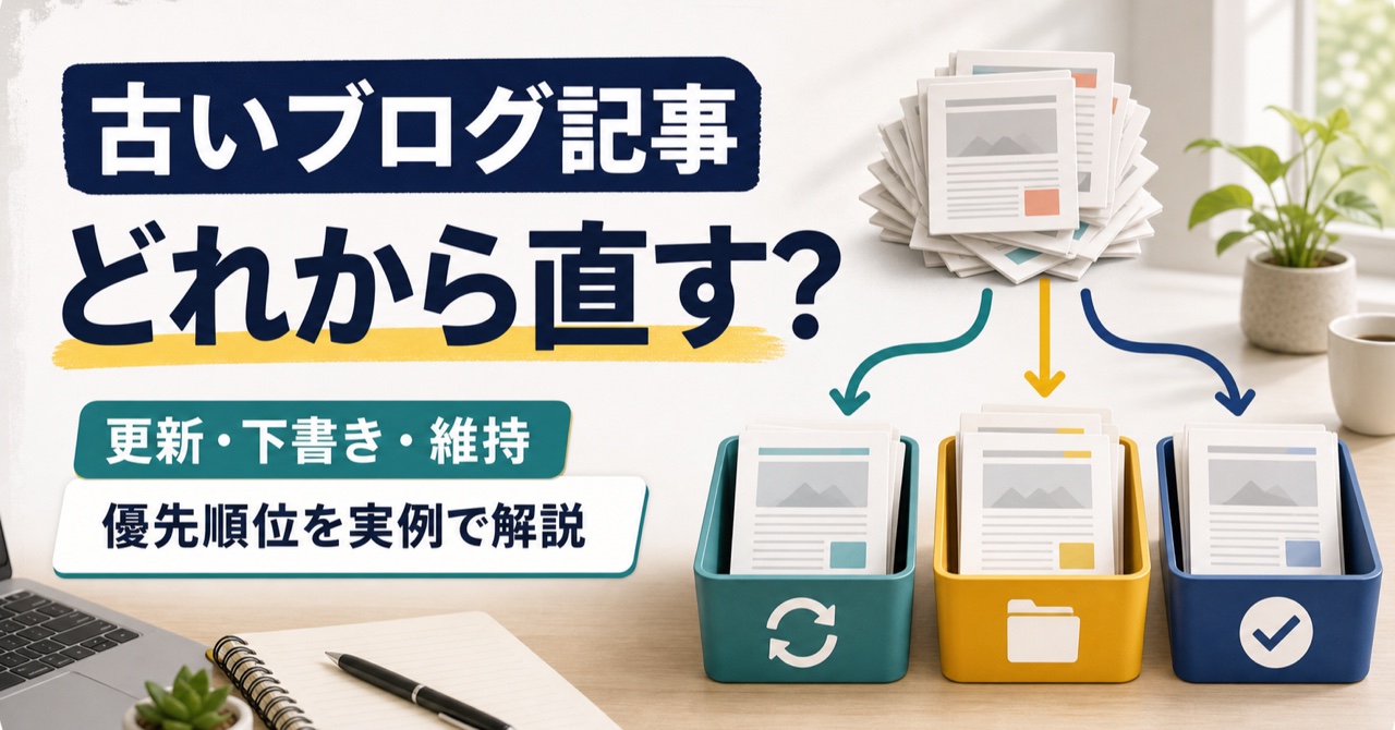 古いブログ記事を更新・下書き・維持に分けて直す優先順位の解説