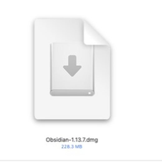 Finderに表示されたObsidian-1.13.7.dmg