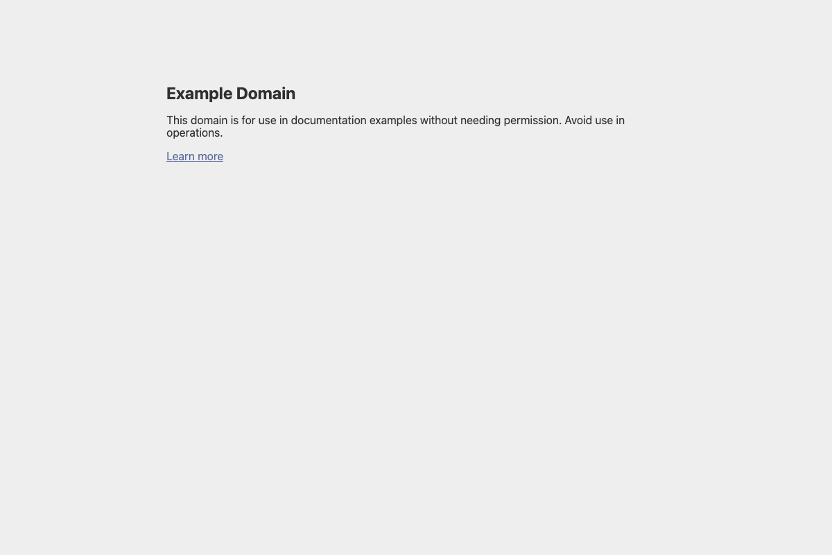Chrome DevTools MCPで表示したExample Domain
